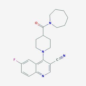 molecular formula C22H25FN4O B2543532 N-butyl-5-{[(2,4-diméthylphényl)sulfonyl]amino}-2-pipérazin-1-ylnicotinamide CAS No. 1207012-60-9