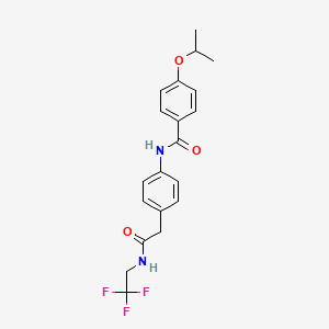 4-isopropoxy-N-(4-(2-oxo-2-((2,2,2-trifluoroethyl)amino)ethyl)phenyl)benzamide