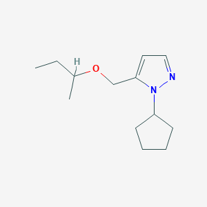 molecular formula C13H22N2O B2543545 5-(sec-butoxymethyl)-1-cyclopentyl-1H-pyrazole CAS No. 1856087-14-3