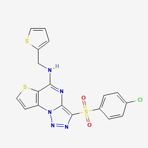 3-((4-chlorophenyl)sulfonyl)-N-(thiophen-2-ylmethyl)thieno[2,3-e][1,2,3]triazolo[1,5-a]pyrimidin-5-amine
