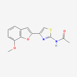 molecular formula C14H12N2O3S B2543552 N-(4-(7-甲氧基苯并呋喃-2-基)噻唑-2-基)乙酰胺 CAS No. 921549-99-7