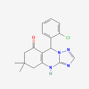 molecular formula C17H17ClN4O B2543554 9-(2-chlorophenyl)-6,6-dimethyl-5,6,7,9-tetrahydro-[1,2,4]triazolo[5,1-b]quinazolin-8(4H)-one CAS No. 459422-09-4