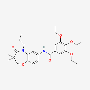 molecular formula C27H36N2O6 B2543556 N-(3,3-dimethyl-4-oxo-5-propyl-2,3,4,5-tetrahydrobenzo[b][1,4]oxazepin-7-yl)-3,4,5-triethoxybenzamide CAS No. 921564-30-9