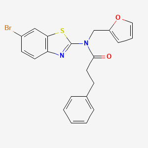 N-(6-bromobenzo[d]thiazol-2-yl)-N-(furan-2-ylmethyl)-3-phenylpropanamide