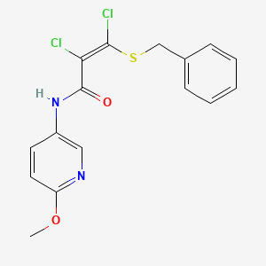 (2Z)-3-(benzylsulfanyl)-2,3-dichloro-N-(6-methoxypyridin-3-yl)prop-2-enamide