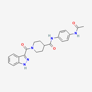 N-(4-acetamidophenyl)-1-(1H-indazole-3-carbonyl)piperidine-4-carboxamide