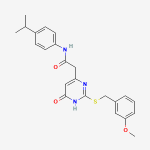 molecular formula C23H25N3O3S B2543586 N-(4-isopropylphenyl)-2-(2-((3-methoxybenzyl)thio)-6-oxo-1,6-dihydropyrimidin-4-yl)acetamide CAS No. 1105236-92-7