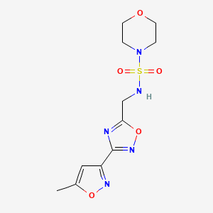 molecular formula C11H15N5O5S B2543603 N-((3-(5-methylisoxazol-3-yl)-1,2,4-oxadiazol-5-yl)methyl)morpholine-4-sulfonamide CAS No. 1902992-75-9