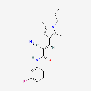 (E)-2-cyano-3-(2,5-dimethyl-1-propylpyrrol-3-yl)-N-(3-fluorophenyl)prop-2-enamide