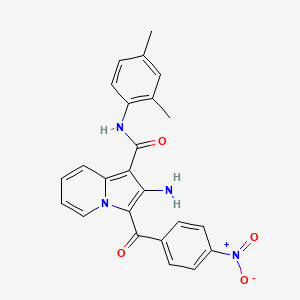 molecular formula C24H20N4O4 B2543615 2-amino-N-(2,4-dimethylphenyl)-3-(4-nitrobenzoyl)indolizine-1-carboxamide CAS No. 904266-11-1