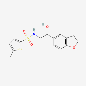 molecular formula C15H17NO4S2 B2543624 N-(2-(2,3-dihydrobenzofuran-5-yl)-2-hydroxyethyl)-5-methylthiophene-2-sulfonamide CAS No. 1421451-52-6