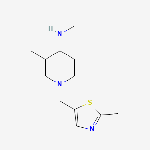molecular formula C12H21N3S B2543646 N,3-dimethyl-1-[(2-methyl-1,3-thiazol-5-yl)methyl]piperidin-4-amine CAS No. 1248048-19-2