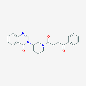 molecular formula C23H23N3O3 B2543650 1-(3-(4-oxoquinazolin-3(4H)-yl)piperidin-1-yl)-4-phenylbutane-1,4-dione CAS No. 2034516-86-2