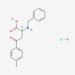 molecular formula C18H20ClNO3 B2543652 2-(Benzylamino)-4-(4-methylphenyl)-4-oxobutanoic acid hydrochloride CAS No. 1047974-80-0
