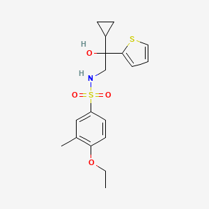 molecular formula C18H23NO4S2 B2543655 N-(2-环丙基-2-羟基-2-(噻吩-2-基)乙基)-4-乙氧基-3-甲基苯磺酰胺 CAS No. 1396852-35-9