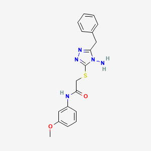 molecular formula C18H19N5O2S B2543658 2-[(4-amino-5-benzyl-4H-1,2,4-triazol-3-yl)sulfanyl]-N-(3-methoxyphenyl)acetamide CAS No. 905764-90-1