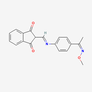 molecular formula C19H16N2O3 B2543659 2-[[4-[(Z)-N-methoxy-C-methylcarbonimidoyl]phenyl]iminomethyl]indene-1,3-dione CAS No. 1025698-14-9