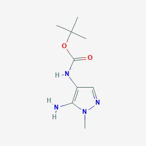 molecular formula C9H16N4O2 B2543662 4-(Tert-butoxycarbonylamino)-1-methyl-5-aminopyrazole CAS No. 1025391-91-6