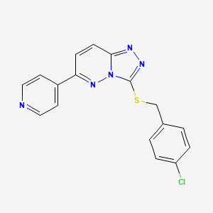 molecular formula C17H12ClN5S B2543681 3-[(4-Chlorophenyl)methylsulfanyl]-6-pyridin-4-yl-[1,2,4]triazolo[4,3-b]pyridazine CAS No. 891112-50-8