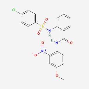 molecular formula C20H16ClN3O6S B2543683 2-(4-氯苯磺酰胺基)-N-(4-甲氧基-2-硝基苯基)苯甲酰胺 CAS No. 898440-60-3