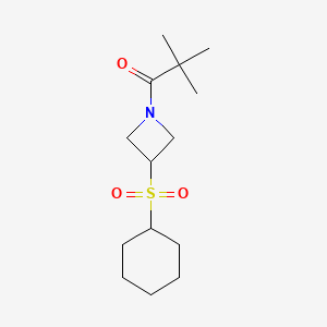 molecular formula C14H25NO3S B2543684 1-(3-(Cyclohexylsulfonyl)azetidin-1-yl)-2,2-dimethylpropan-1-one CAS No. 1797874-35-1