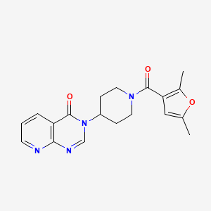 molecular formula C19H20N4O3 B2543694 3-(1-(2,5-dimethylfuran-3-carbonyl)piperidin-4-yl)pyrido[2,3-d]pyrimidin-4(3H)-one CAS No. 2034297-76-0
