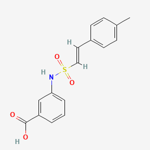molecular formula C16H15NO4S B2543698 3-[[(E)-2-(4-methylphenyl)ethenyl]sulfonylamino]benzoic acid CAS No. 1259233-06-1