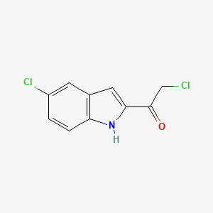 molecular formula C10H7Cl2NO B2543722 2-氯-1-(5-氯-1H-吲哚-2-基)乙酮 CAS No. 1799477-12-5