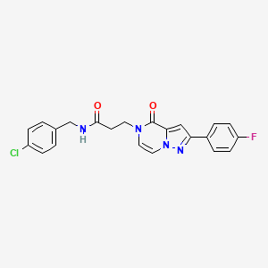molecular formula C22H18ClFN4O2 B2543725 N-(4-chlorobenzyl)-3-[2-(4-fluorophenyl)-4-oxopyrazolo[1,5-a]pyrazin-5(4H)-yl]propanamide CAS No. 1326877-93-3