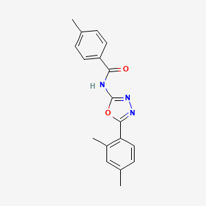 molecular formula C18H17N3O2 B2543729 N-(5-(2,4-二甲基苯基)-1,3,4-恶二唑-2-基)-4-甲基苯甲酰胺 CAS No. 891142-80-6