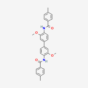 molecular formula C30H28N2O4 B2543736 N-[2-甲氧基-4-[3-甲氧基-4-[(4-甲基苯甲酰)氨基]苯基]苯基]-4-甲基苯甲酰胺 CAS No. 313529-40-7