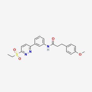 molecular formula C22H23N3O4S B2543747 N-(3-(6-(乙磺酰基)吡啶嗪-3-基)苯基)-3-(4-甲氧基苯基)丙酰胺 CAS No. 897614-58-3