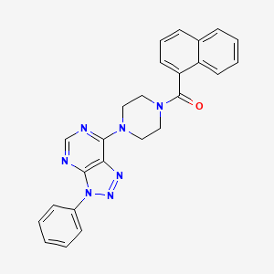 molecular formula C25H21N7O B2543759 naphthalen-1-yl(4-(3-phenyl-3H-[1,2,3]triazolo[4,5-d]pyrimidin-7-yl)piperazin-1-yl)methanone CAS No. 920218-48-0