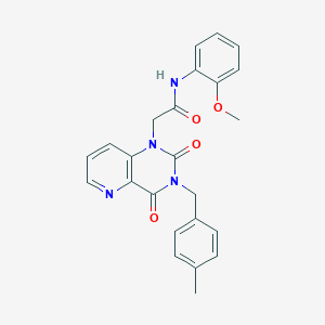 molecular formula C24H22N4O4 B2543760 N-(2-methoxyphenyl)-2-(3-(4-methylbenzyl)-2,4-dioxo-3,4-dihydropyrido[3,2-d]pyrimidin-1(2H)-yl)acetamide CAS No. 921544-45-8