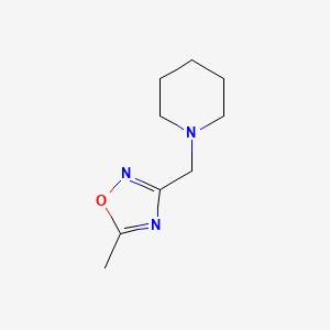 molecular formula C9H15N3O B2543763 1,2,4-Oxadiazole, 5-methyl-3-(1-piperidylmethyl)- CAS No. 933933-77-8