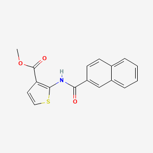molecular formula C17H13NO3S B2543767 Methyl 2-(naphthalene-2-carbonylamino)thiophene-3-carboxylate CAS No. 888412-88-2