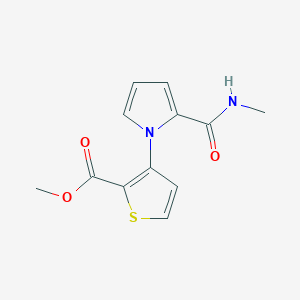 molecular formula C12H12N2O3S B2543770 methyl 3-{2-[(methylamino)carbonyl]-1H-pyrrol-1-yl}-2-thiophenecarboxylate CAS No. 477863-90-4