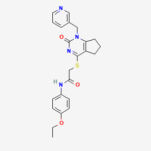 molecular formula C23H24N4O3S B2543779 N-(4-乙氧基苯基)-2-((2-氧代-1-(吡啶-3-基甲基)-2,5,6,7-四氢-1H-环戊[d]嘧啶-4-基)硫代)乙酰胺 CAS No. 899987-01-0