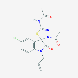 molecular formula C16H15ClN4O3S B254378 N-(3'-acetyl-1-allyl-5-chloro-2-oxo-1,2-dihydro-3'H-spiro[indole-3,2'-[1,3,4]thiadiazol]-5'-yl)acetamide 