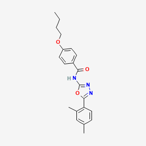molecular formula C21H23N3O3 B2543810 4-丁氧基-N-[5-(2,4-二甲苯基)-1,3,4-恶二唑-2-基]苯甲酰胺 CAS No. 891144-52-8