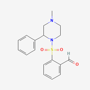 molecular formula C18H20N2O3S B2543818 2-(4-Methyl-2-phenylpiperazin-1-yl)sulfonylbenzaldehyde CAS No. 2305542-07-6