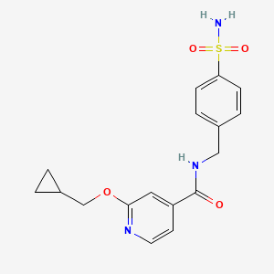 molecular formula C17H19N3O4S B2543823 2-(环丙基甲氧基)-N-(4-磺酰胺基苄基)异烟酰胺 CAS No. 2034444-24-9