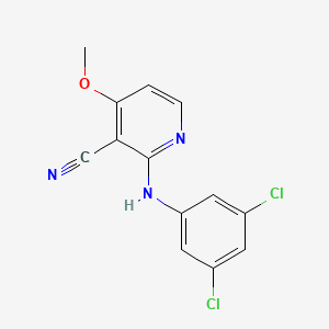 molecular formula C13H9Cl2N3O B2543825 2-(3,5-Dichloroanilino)-4-methoxynicotinonitrile CAS No. 341966-81-2