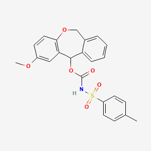 molecular formula C23H21NO6S B2543831 (2-甲氧基-6,11-二氢苯并[c][1]苯并恶二恶英-11-基) N-(4-甲苯基)磺酰基氨基甲酸酯 CAS No. 866156-27-6