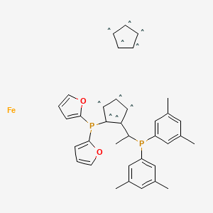 molecular formula C38H42FeO2P2 B2543839 (R)-1-{(SP)-2-[Di(2-furyl)phosphino]ferrocenyl}ethyldi(3,5-xylyl)phosphine CAS No. 649559-65-9