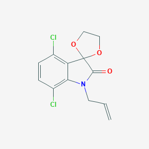 molecular formula C13H11Cl2NO3 B254384 4',7'-dichloro-1'-(prop-2-en-1-yl)spiro[1,3-dioxolane-2,3'-indol]-2'(1'H)-one 