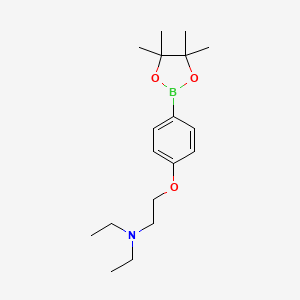 molecular formula C18H30BNO3 B2543844 Diethyl({2-[4-(tetramethyl-1,3,2-dioxaborolan-2-yl)phenoxy]ethyl})amine CAS No. 1196396-94-7