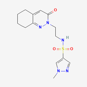 molecular formula C14H19N5O3S B2543852 1-methyl-N-(2-(3-oxo-5,6,7,8-tetrahydrocinnolin-2(3H)-yl)ethyl)-1H-pyrazole-4-sulfonamide CAS No. 2034303-40-5