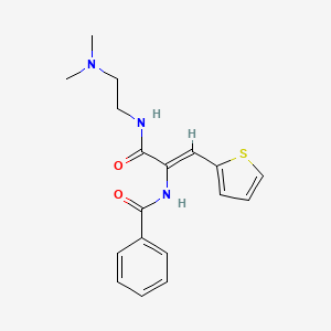 B2543860 (Z)-N-(3-((2-(dimethylamino)ethyl)amino)-3-oxo-1-(thiophen-2-yl)prop-1-en-2-yl)benzamide CAS No. 402472-08-6