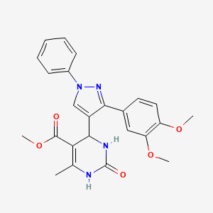 molecular formula C24H24N4O5 B2543869 methyl 4-[3-(3,4-dimethoxyphenyl)-1-phenyl-1H-pyrazol-4-yl]-6-methyl-2-oxo-1,2,3,4-tetrahydropyrimidine-5-carboxylate CAS No. 505079-66-3